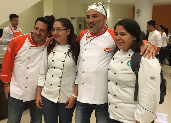 Chef Silvano De Paola from Milan, Italy with students at Culinary Roots