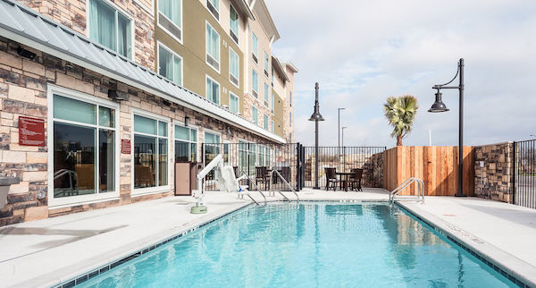 Outdoor swimming pool for work out or relaxing.